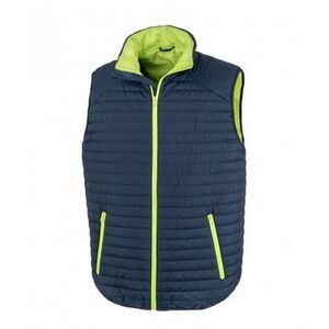 Result Adults Unisex Thermoquilt Vest / Navy/Lime Green